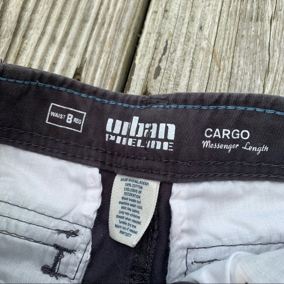 Boy’s 8 & 10 Cotton Cargo Shorts CP Urban Pipeline Gray & Army Green Adjustable - Picture 3 of 9